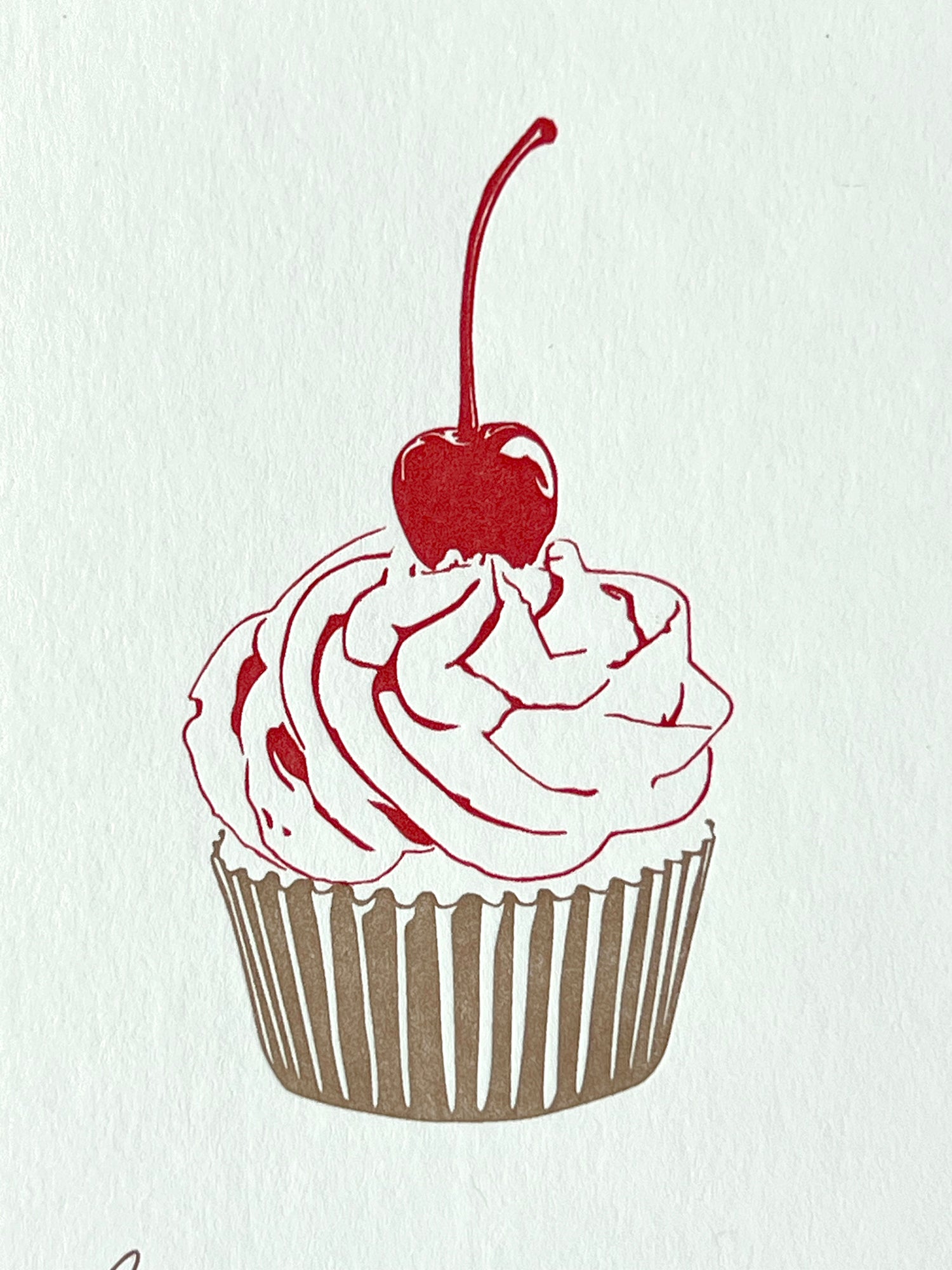 Cherry Cake Letterpress Card