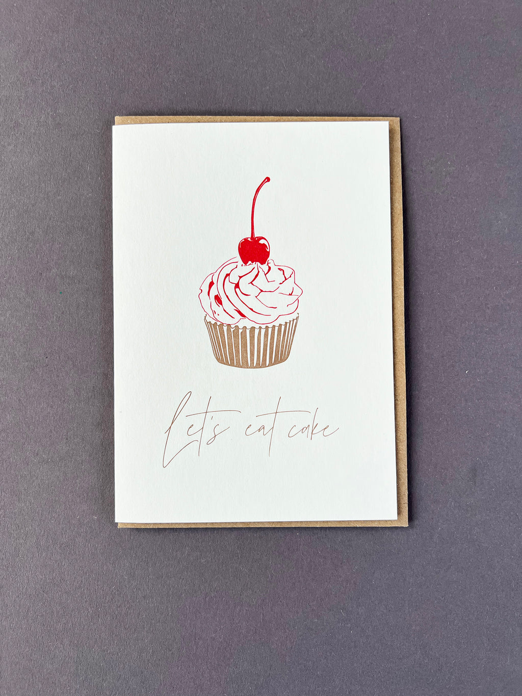 Cherry Cake Letterpress Card