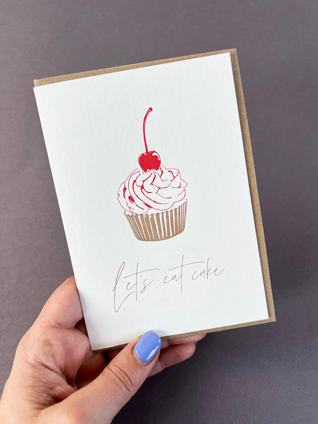 Cherry Cake Letterpress Card