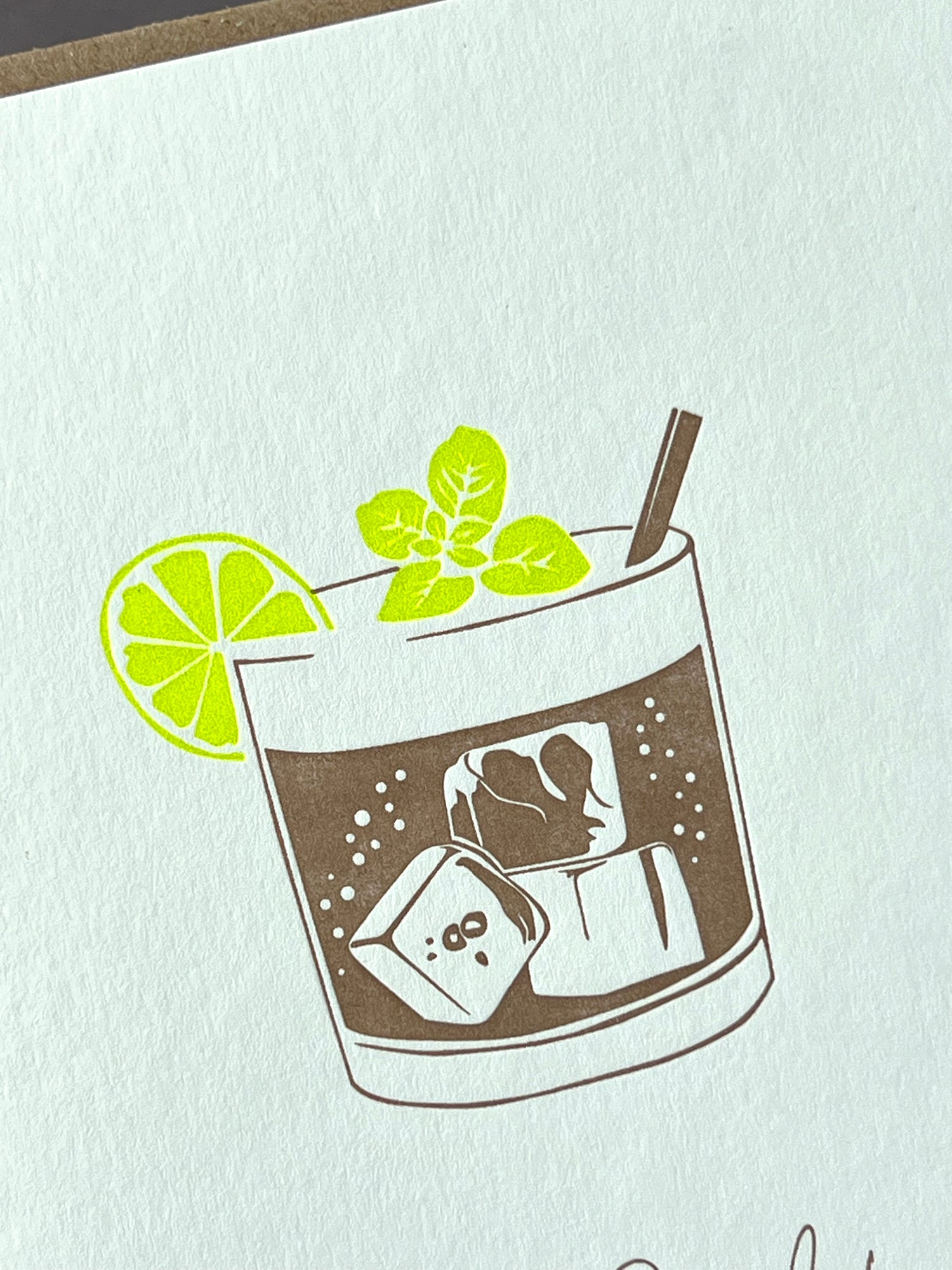 Celebrate Mojito Letterpress Card | Cocktail Birthday Card