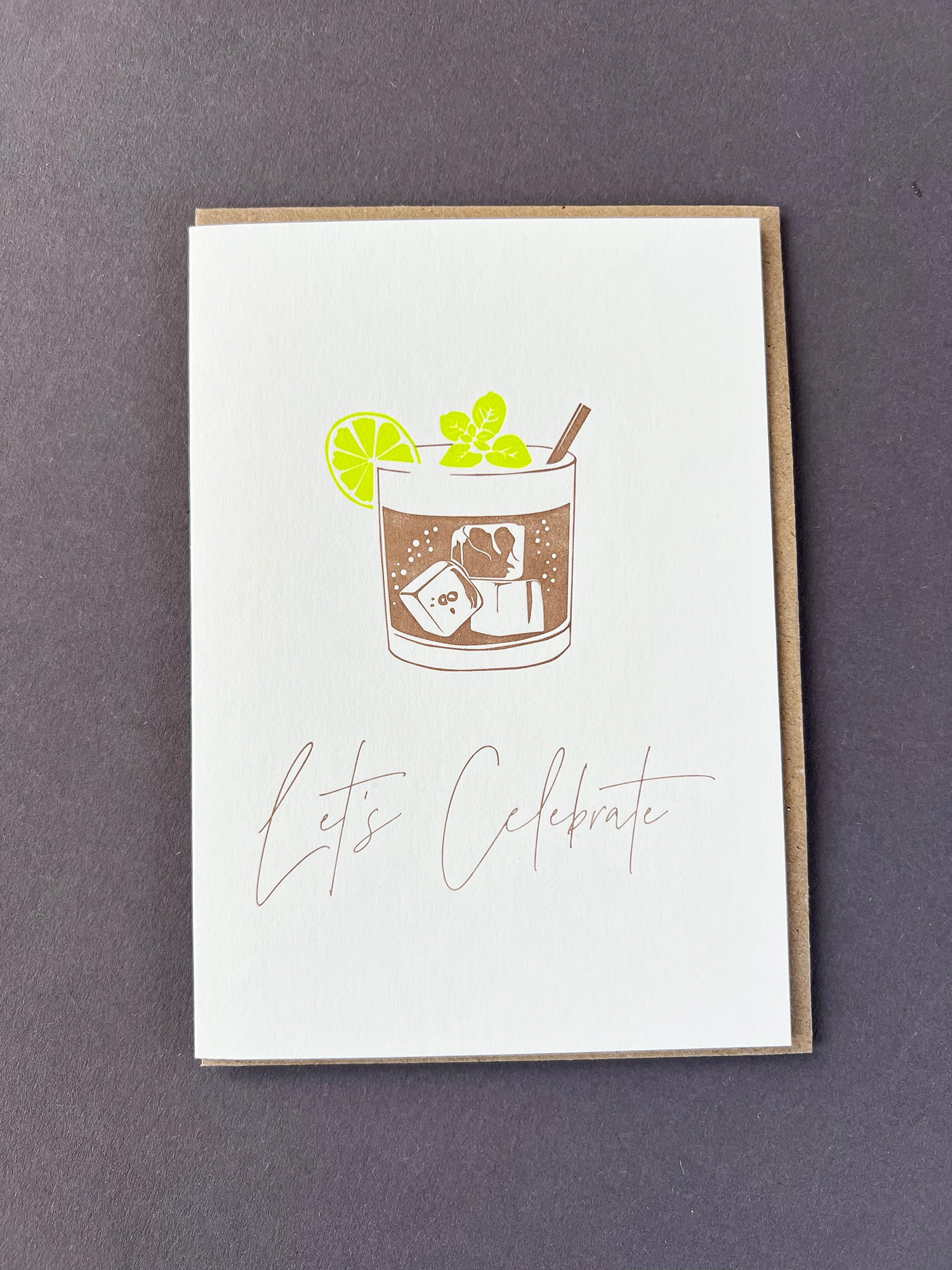 Celebrate Mojito Letterpress Card | Cocktail Birthday Card