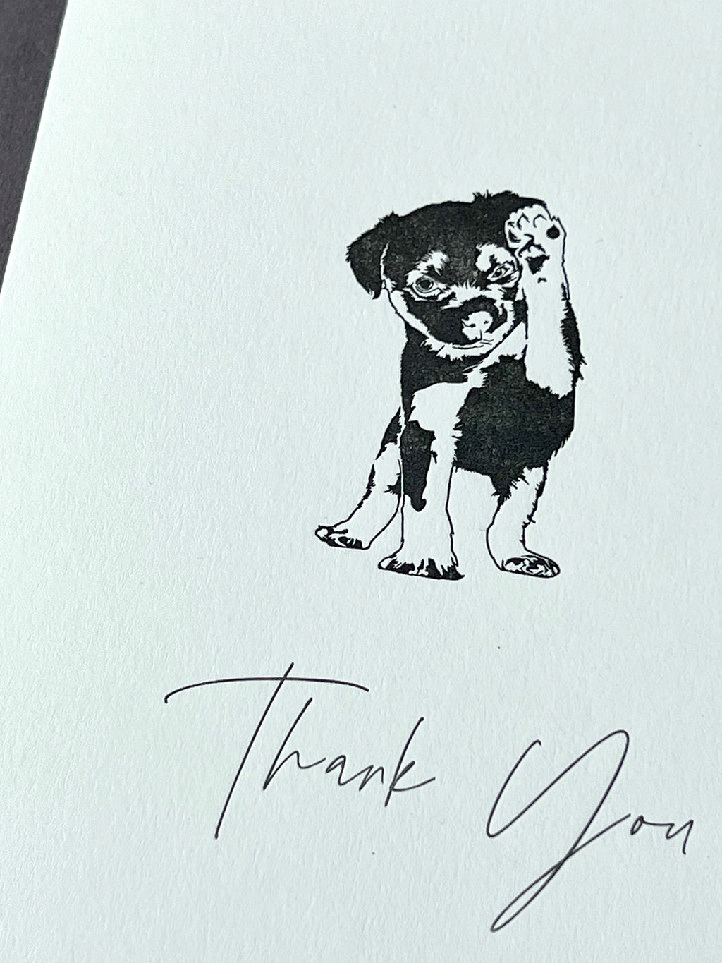 Thank You Puppy Letterpress Card