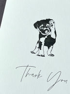 Thank You Puppy Letterpress Card