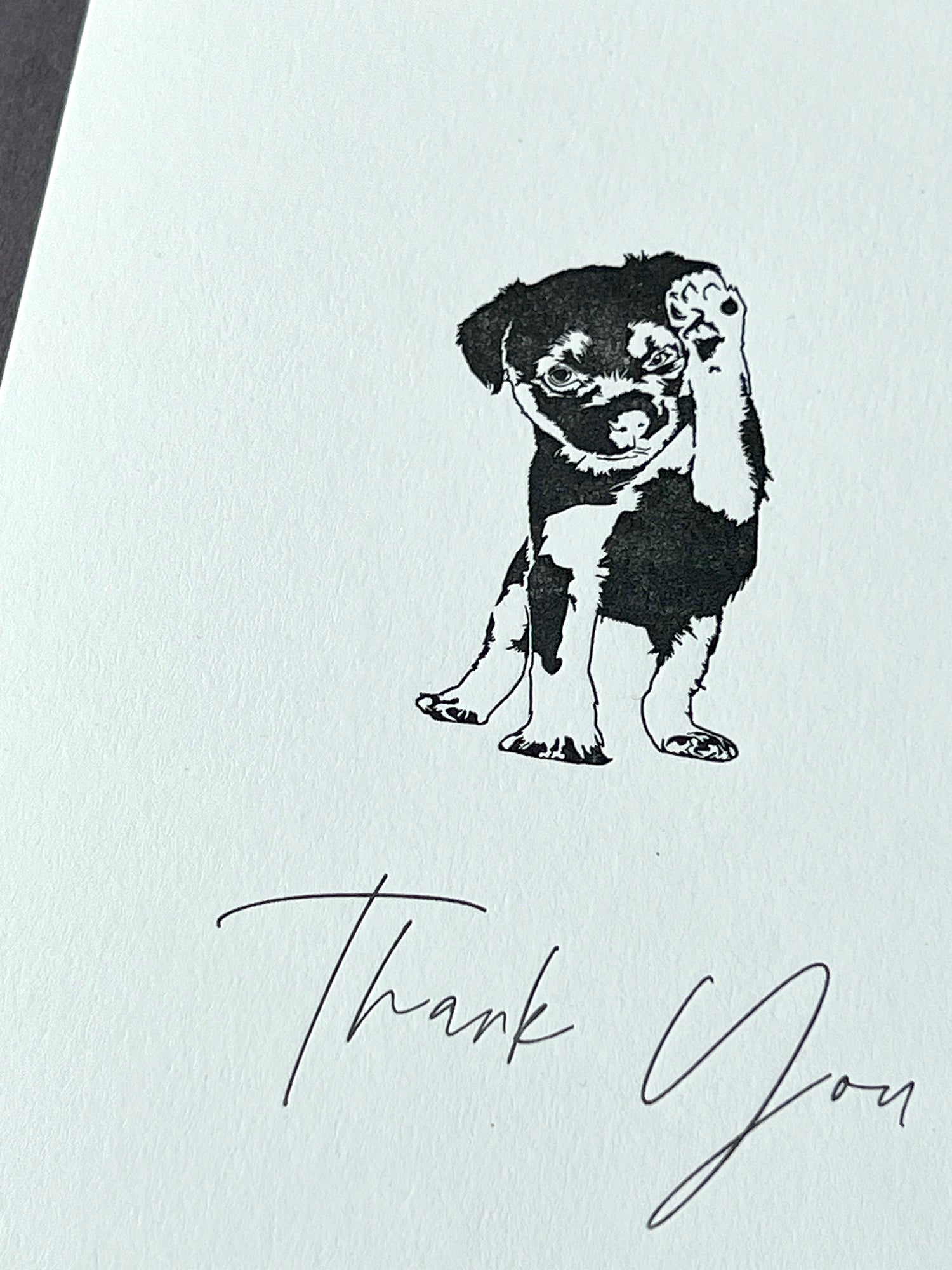Thank You Puppy Letterpress Card