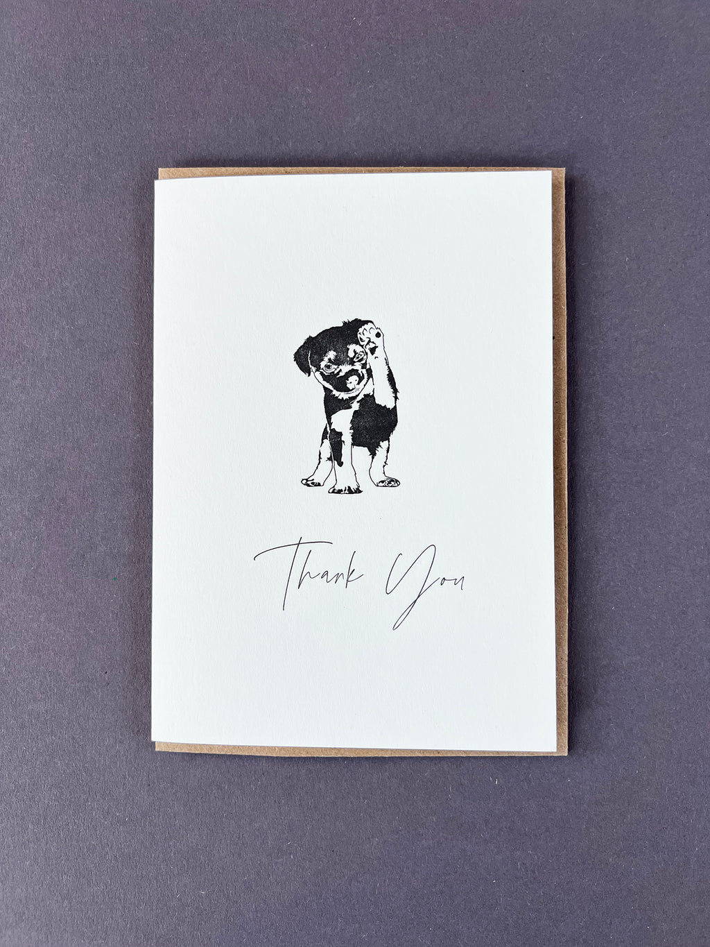 Thank You Puppy Letterpress Card