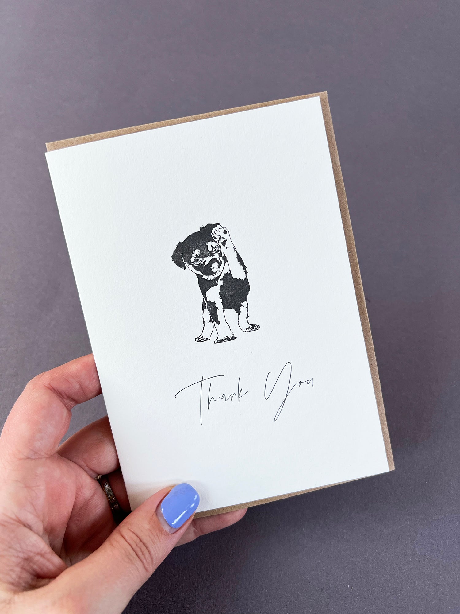 Thank You Puppy Letterpress Card