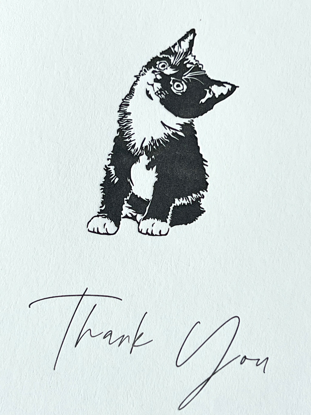 Thank You Cat Letterpress Card