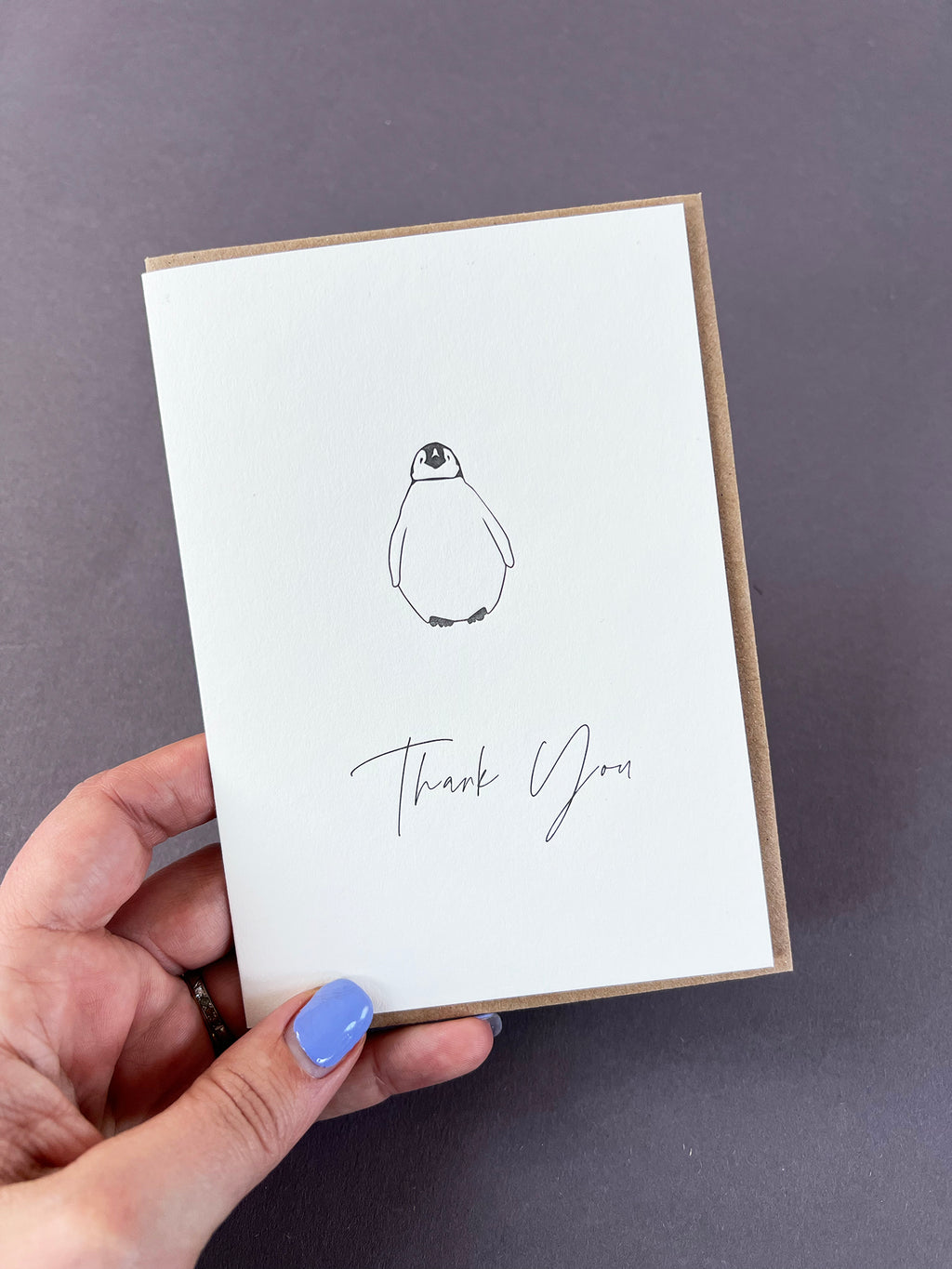 Thank You Penguin Letterpress Card