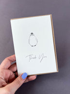 Thank You Penguin Letterpress Card