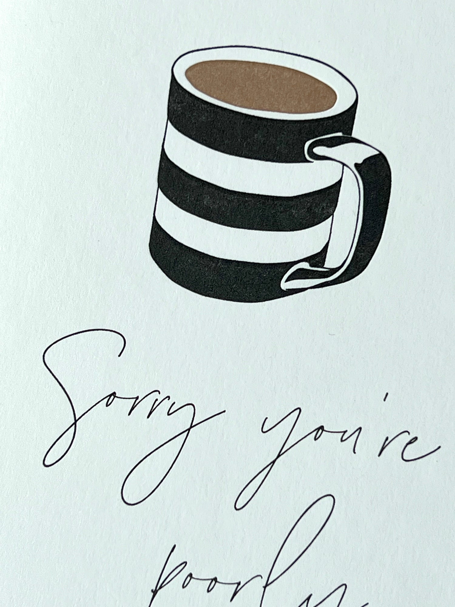 Poorly Mug Letterpress Card | Get Well Soon Card