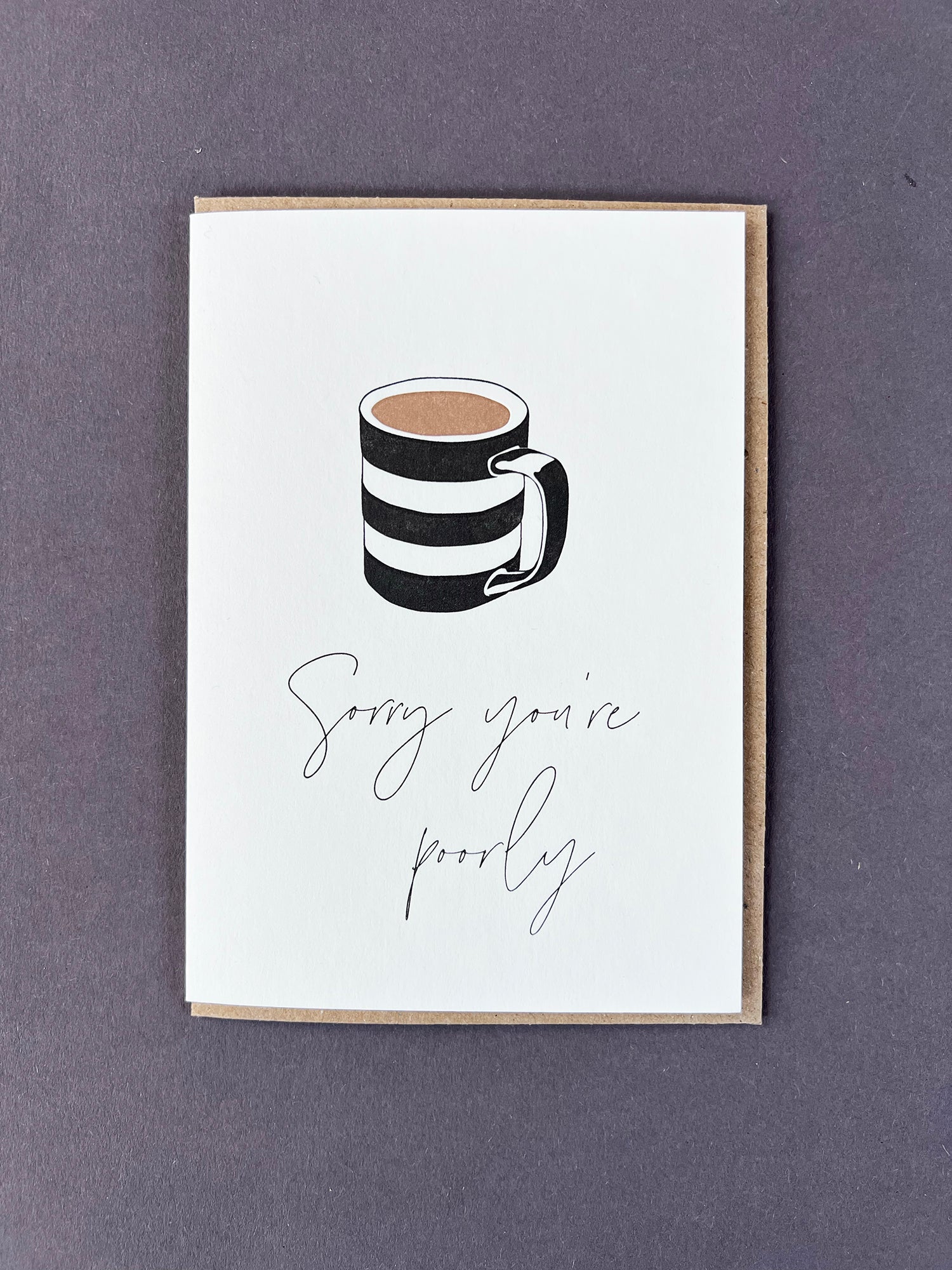 Poorly Mug Letterpress Card | Get Well Soon Card