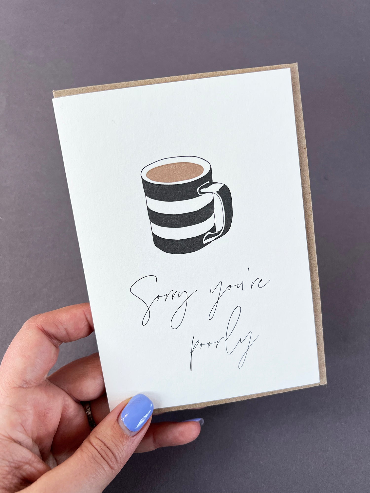 Poorly Mug Letterpress Card | Get Well Soon Card