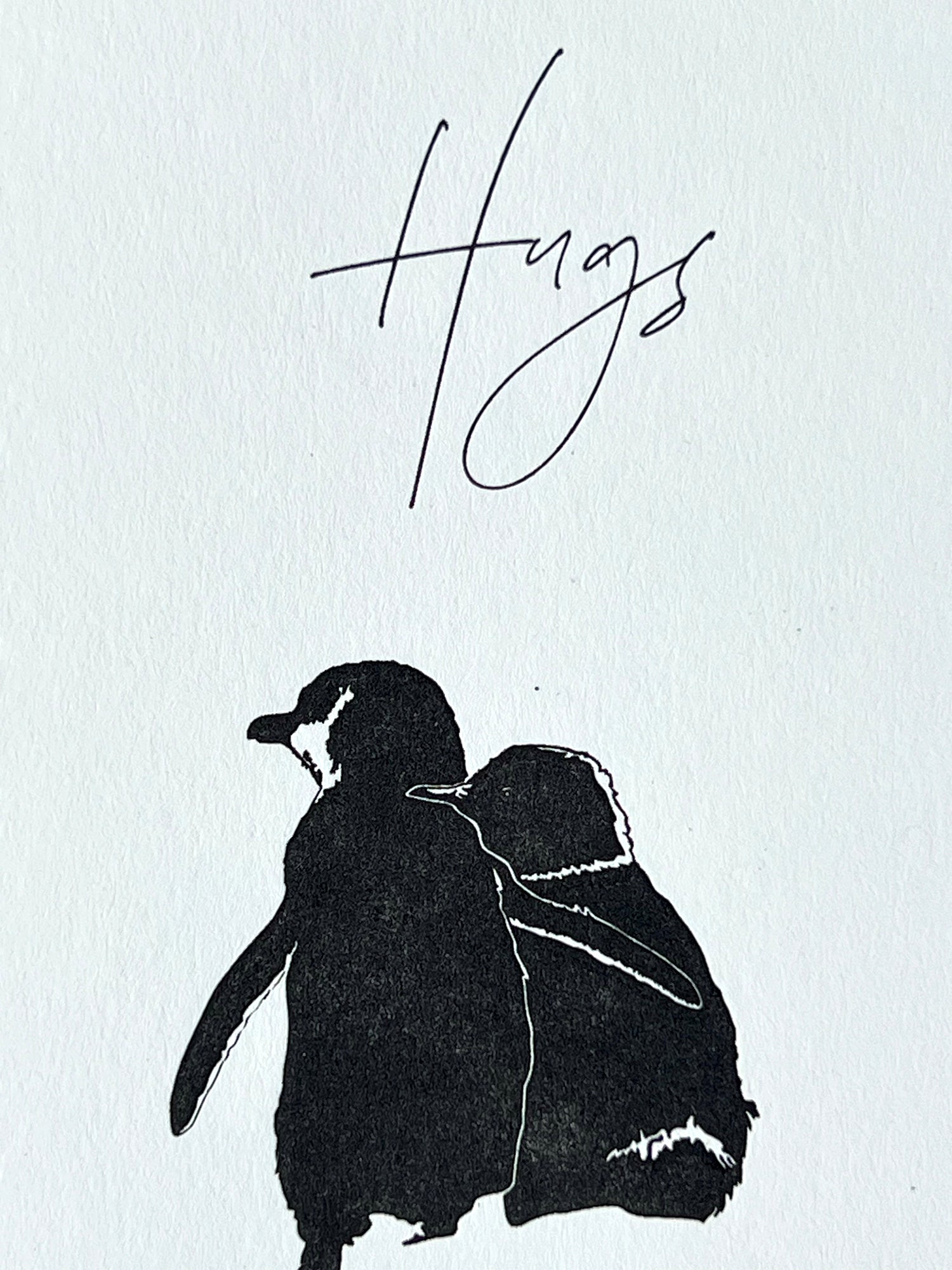 Penguin Hugs Letterpress Card