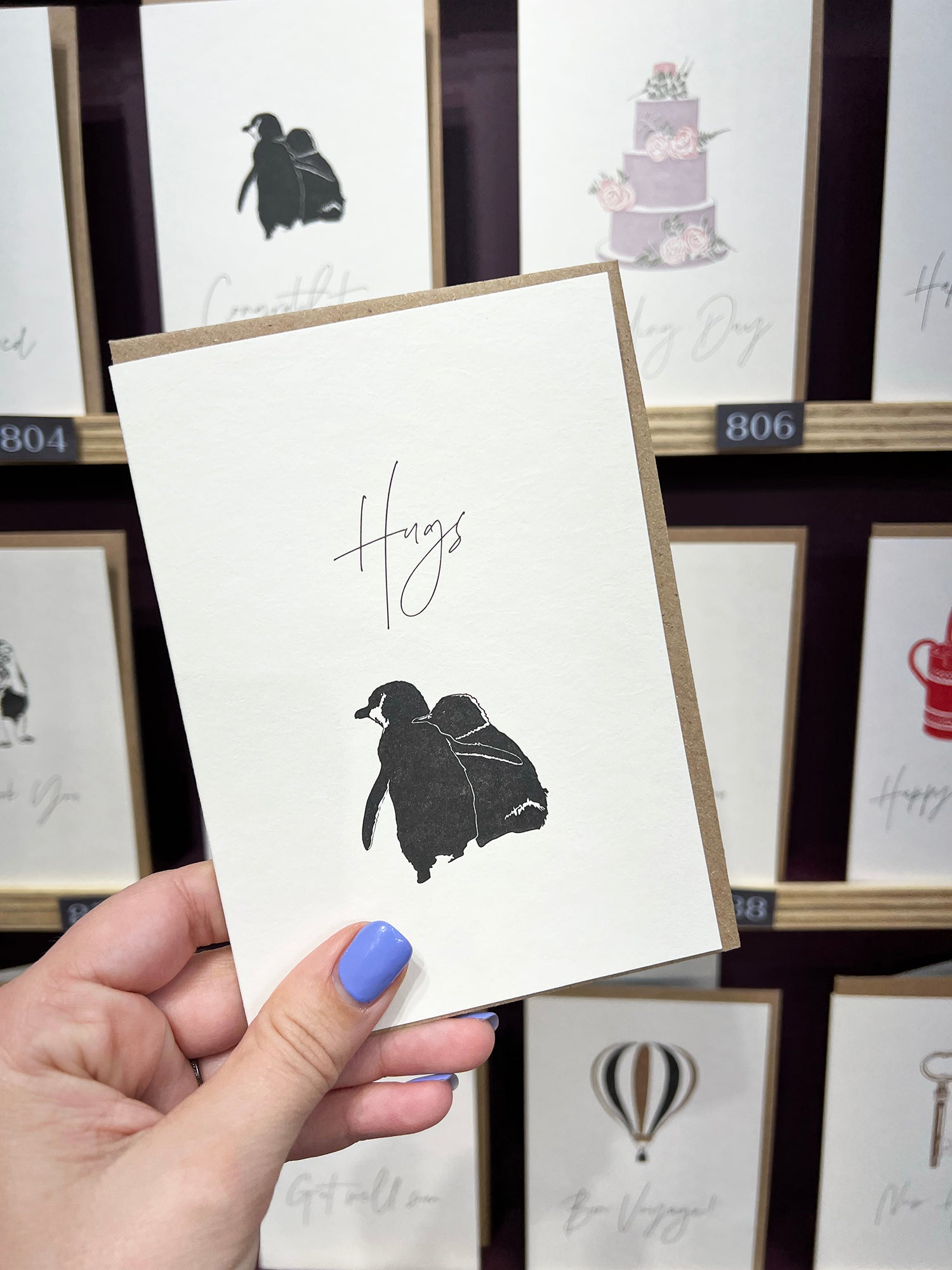 Penguin Hugs Letterpress Card