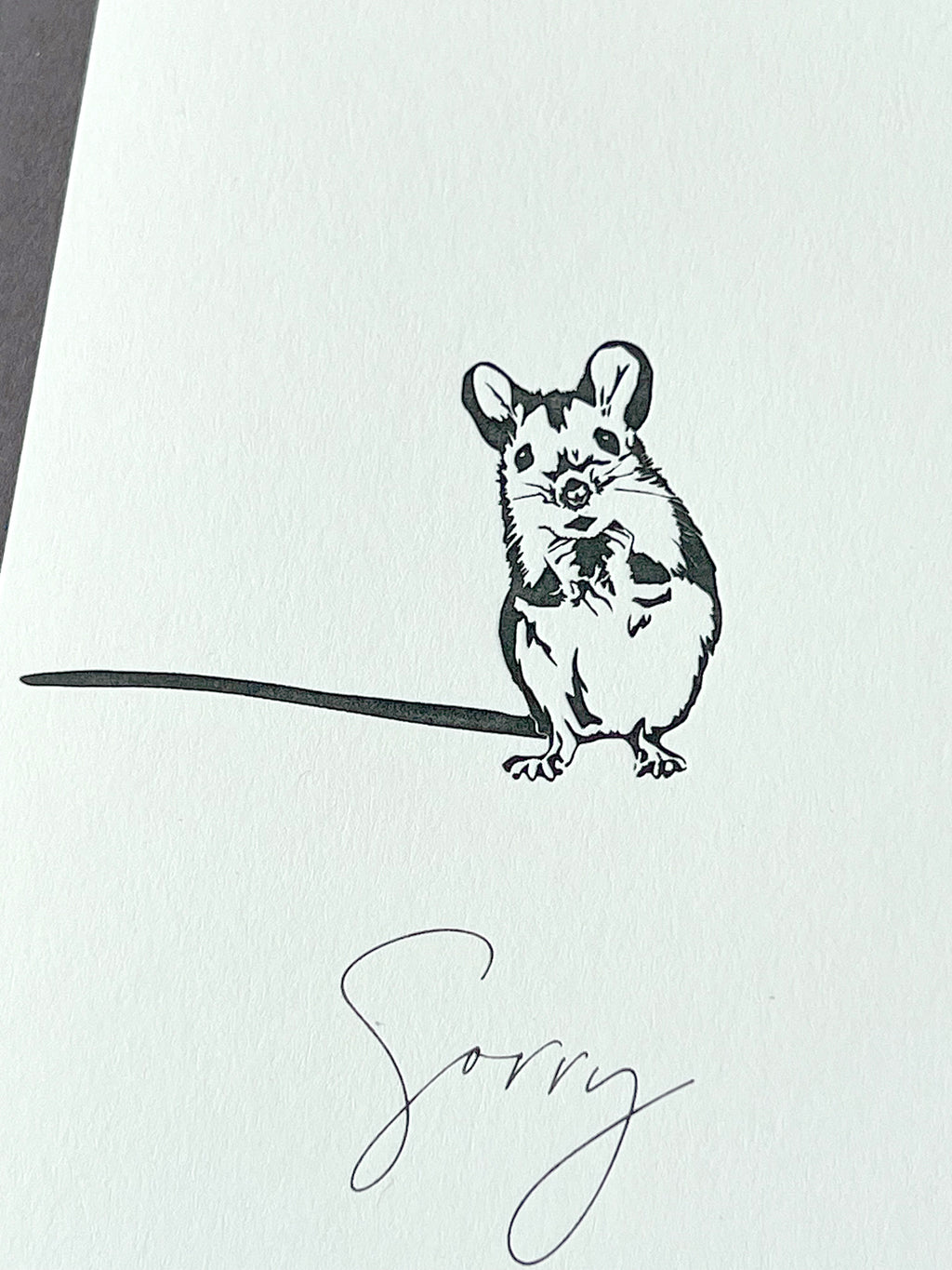 Sorry Mouse Letterpress Card