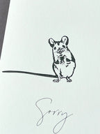 Sorry Mouse Letterpress Card