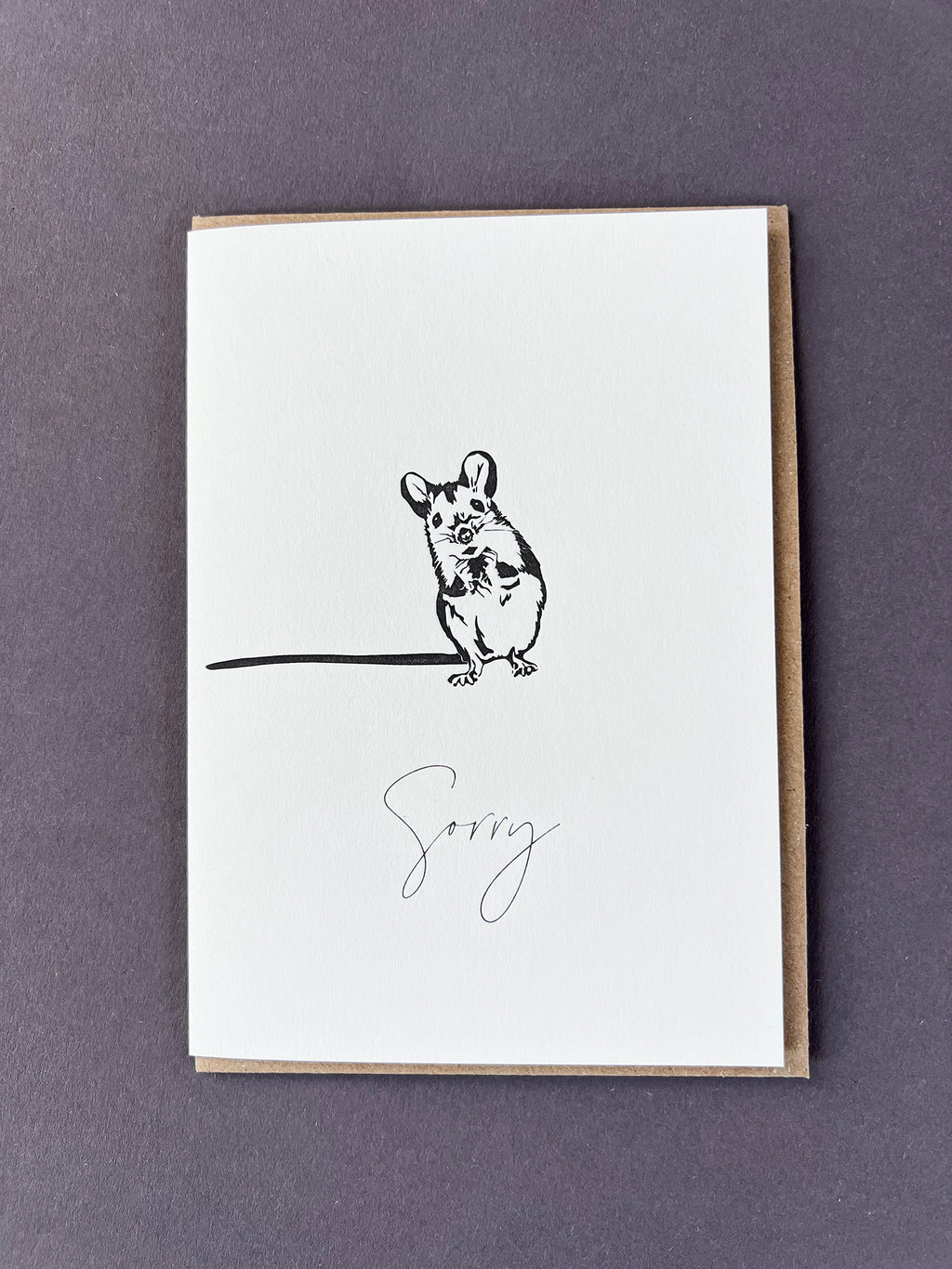 Sorry Mouse Letterpress Card