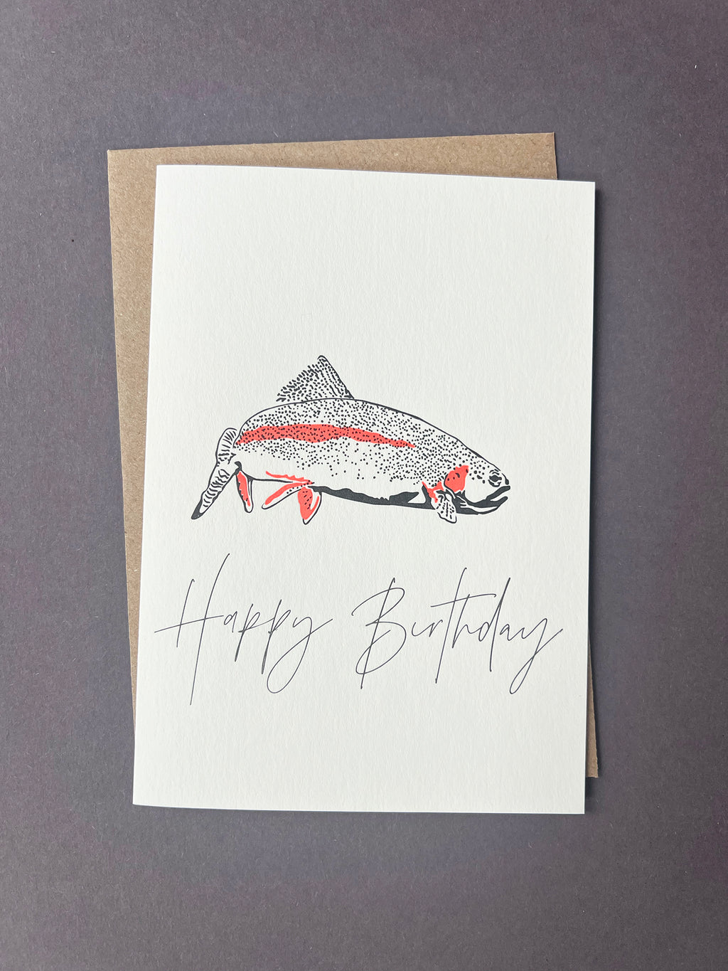 Birthday Fishing Letterpress Card