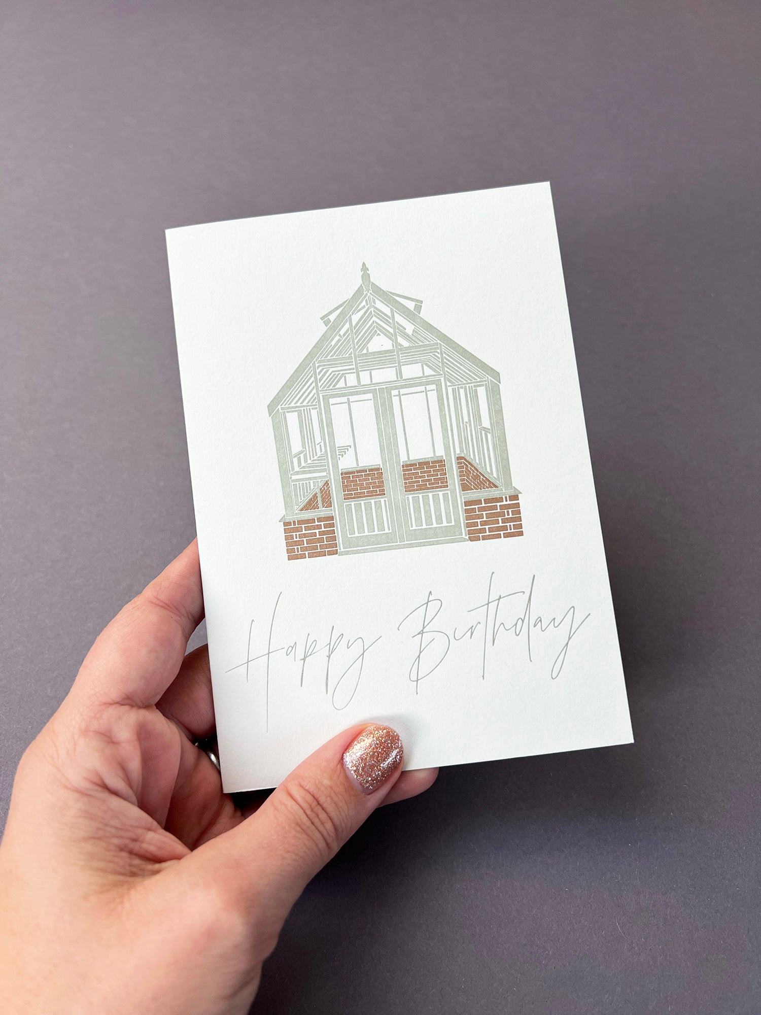 Birthday Greenhouse Letterpress Card