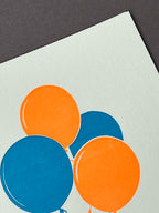 Birthday Balloons Letterpress Card