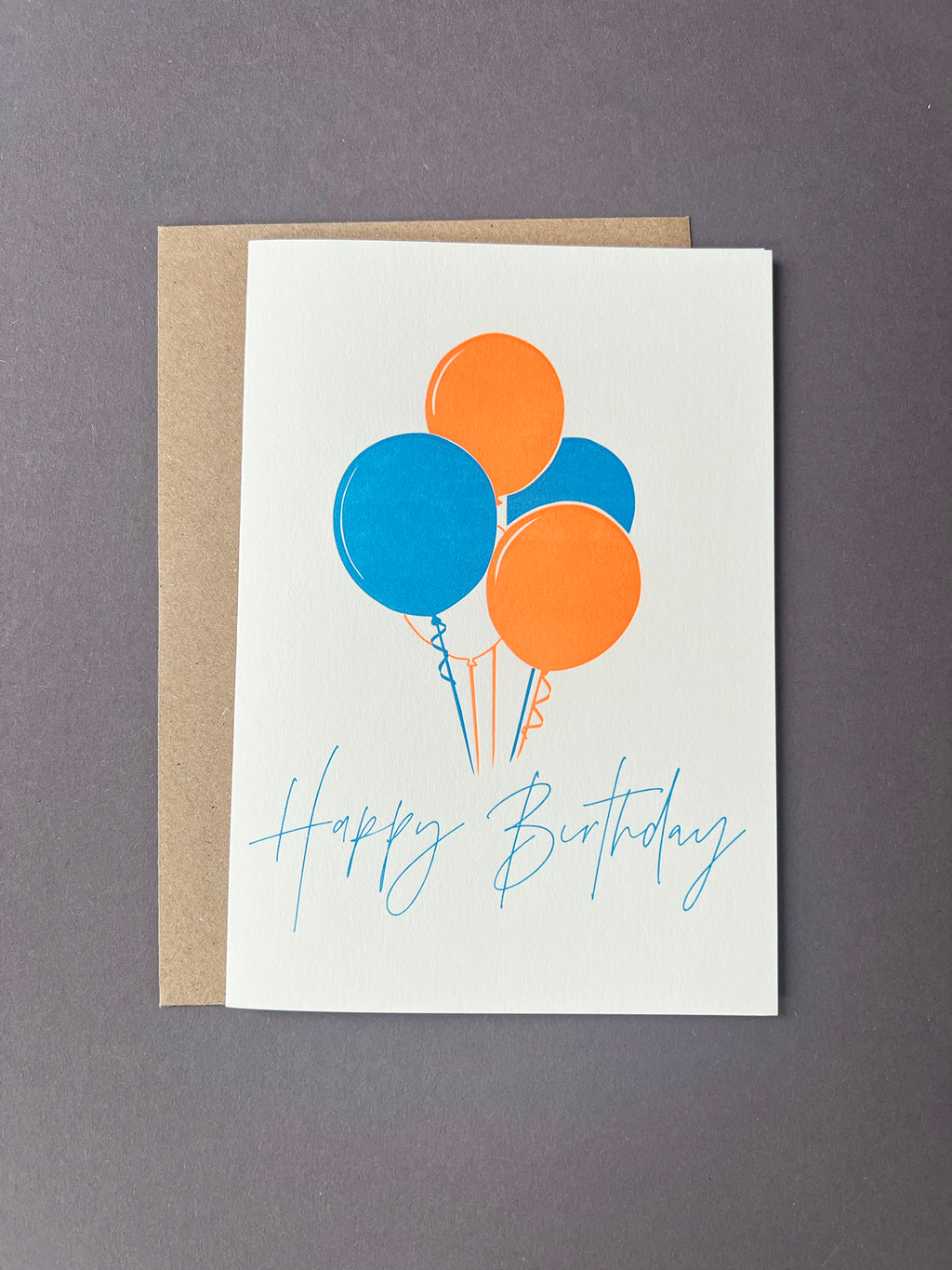 Birthday Balloons Letterpress Card