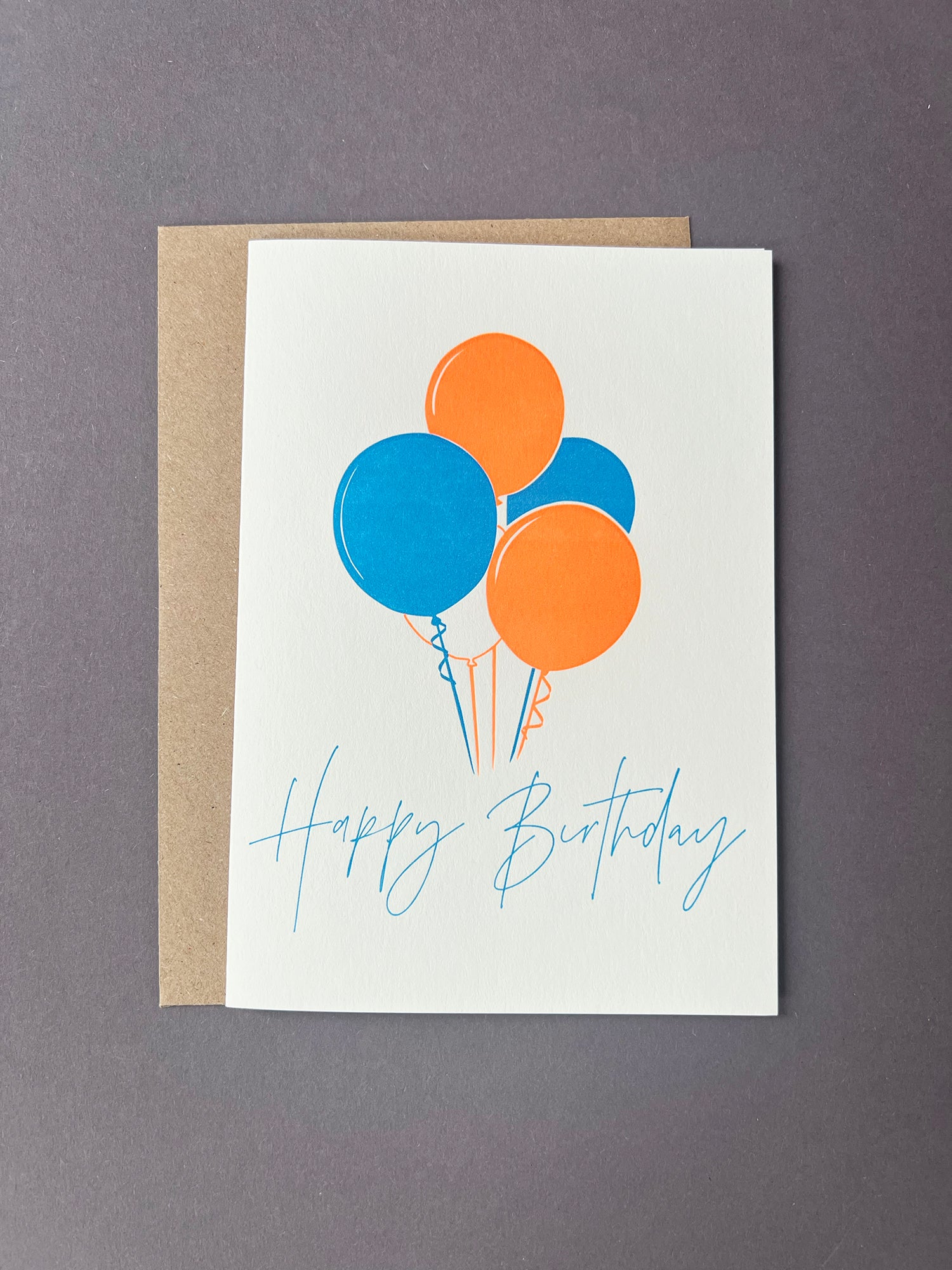Birthday Balloons Letterpress Card