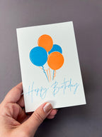 Birthday Balloons Letterpress Card