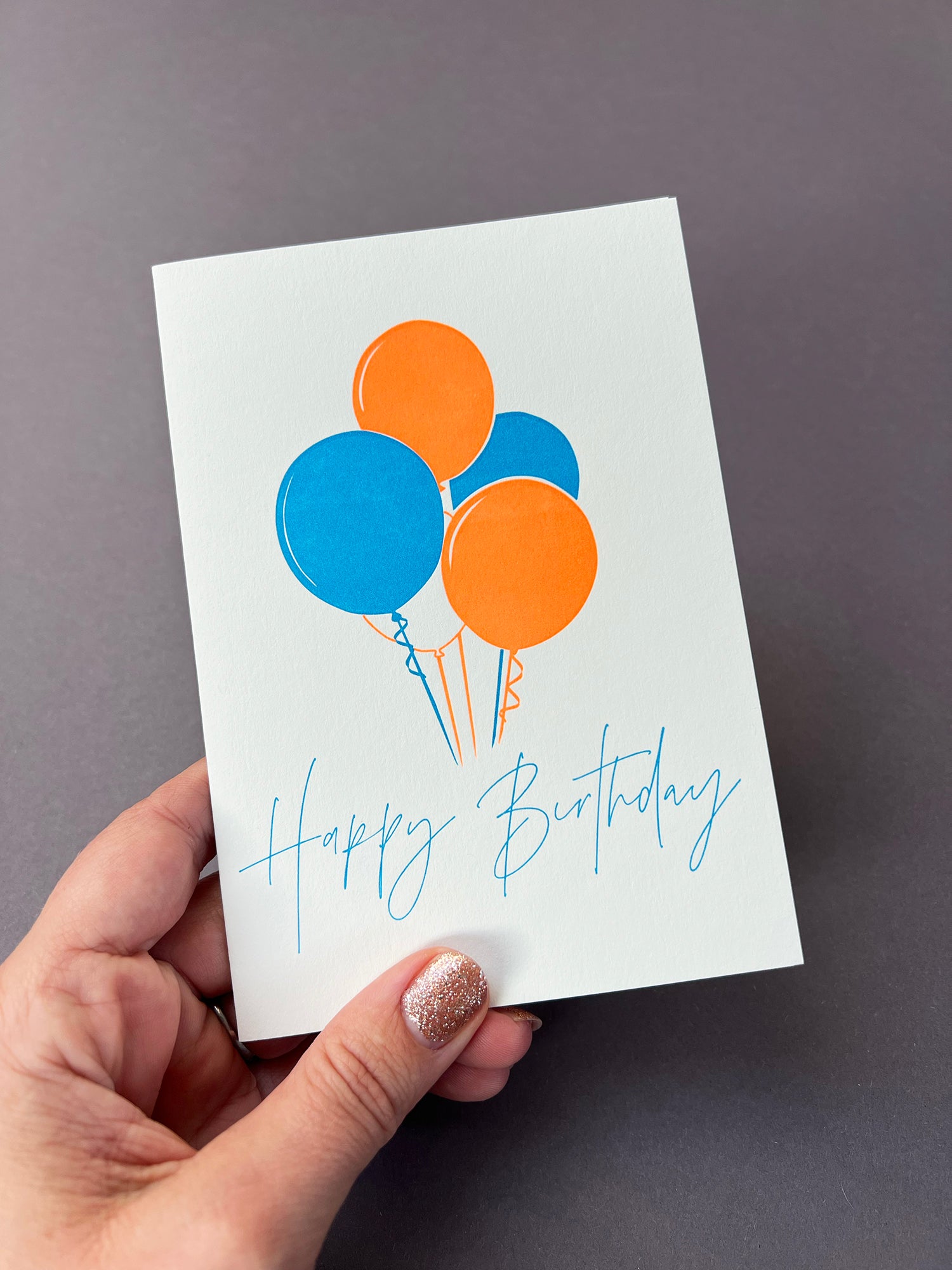 Birthday Balloons Letterpress Card