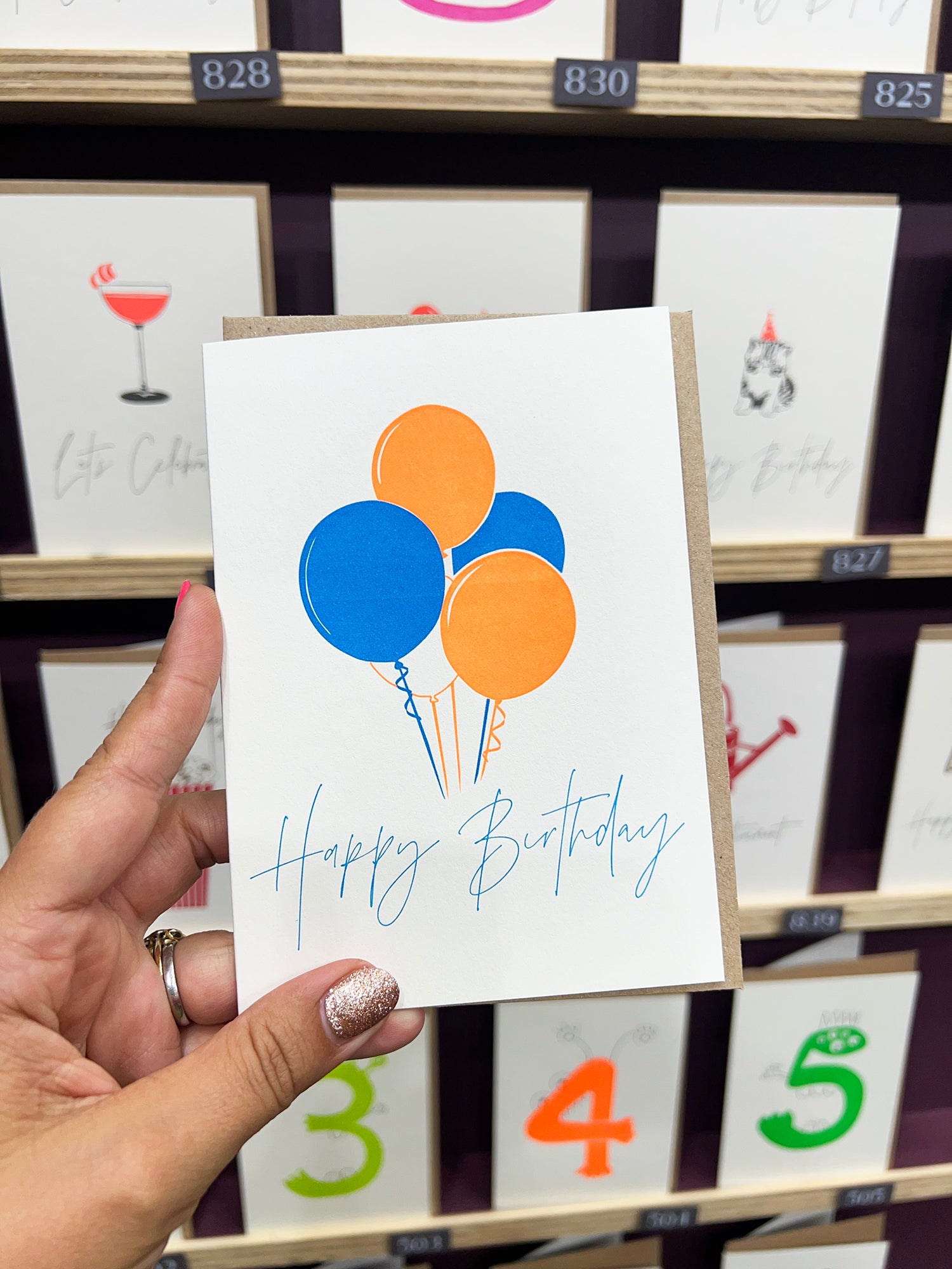 Birthday Balloons Letterpress Card