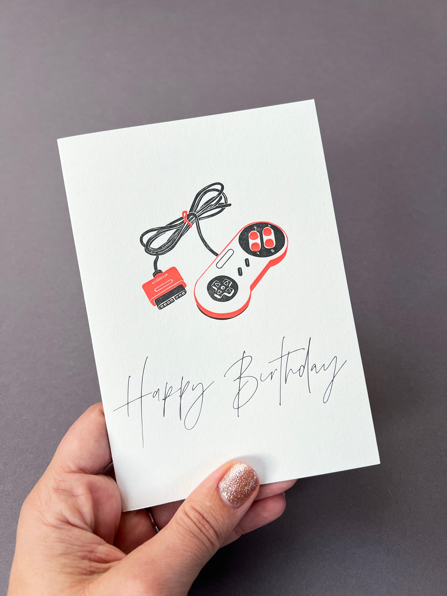 Birthday Games Letterpress Card