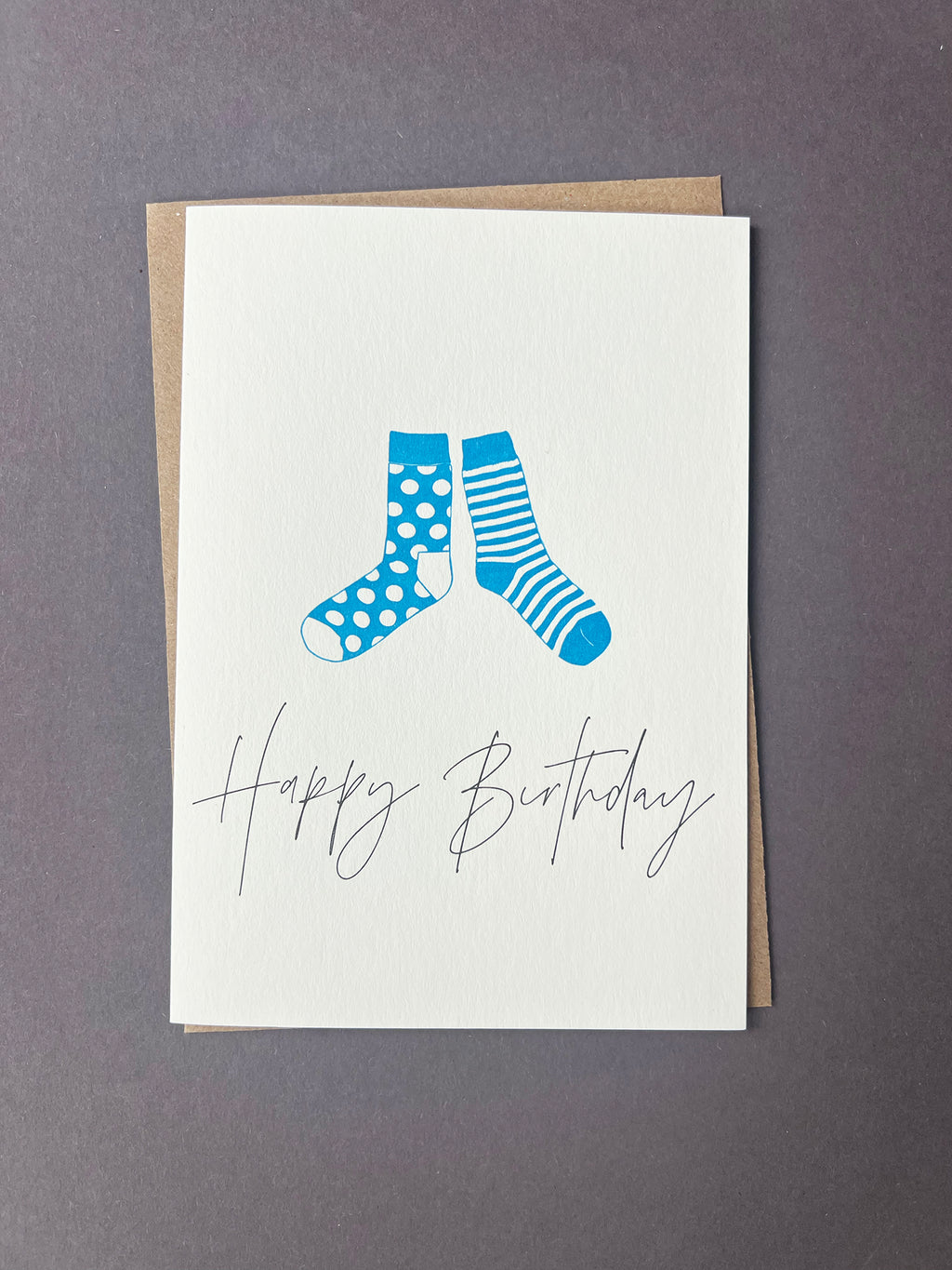 Birthday Sock Letterpress Card