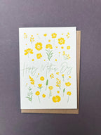 Flower Press Yellow Letterpress Card | Mother's Day Card