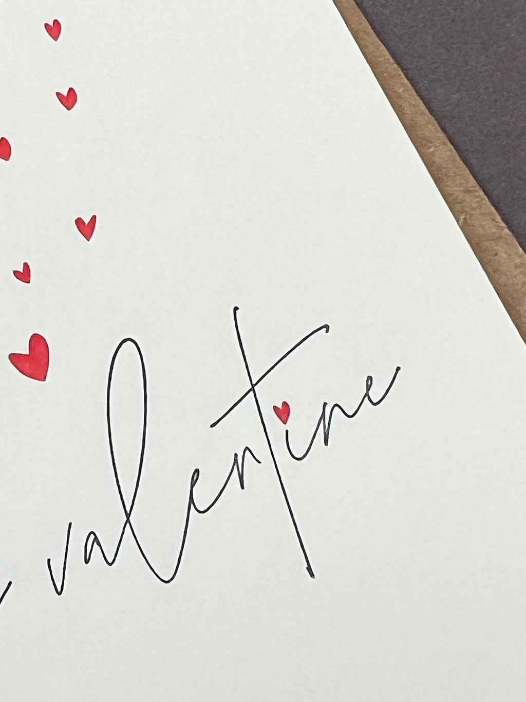 Valentine Kisses Letterpress Card | Valentine's Day Card