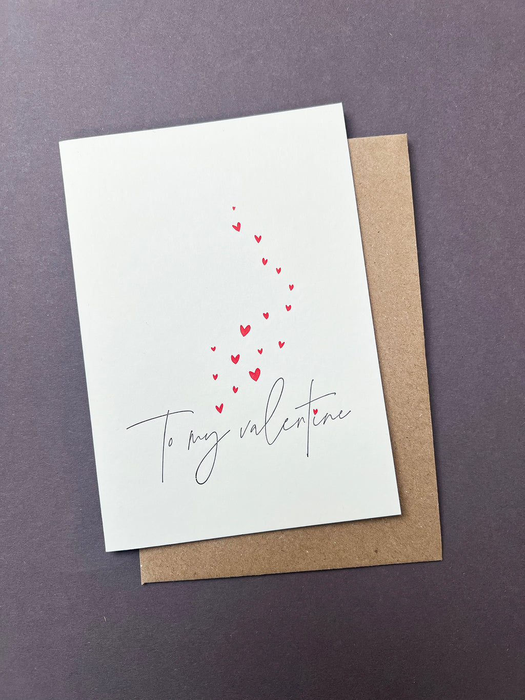 Valentine Kisses Letterpress Card | Valentine's Day Card