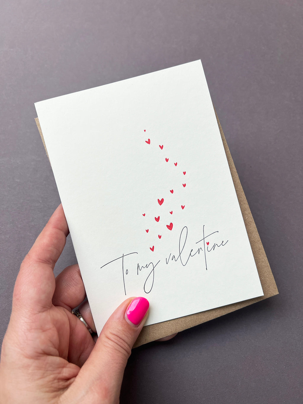 Valentine Kisses Letterpress Card | Valentine's Day Card