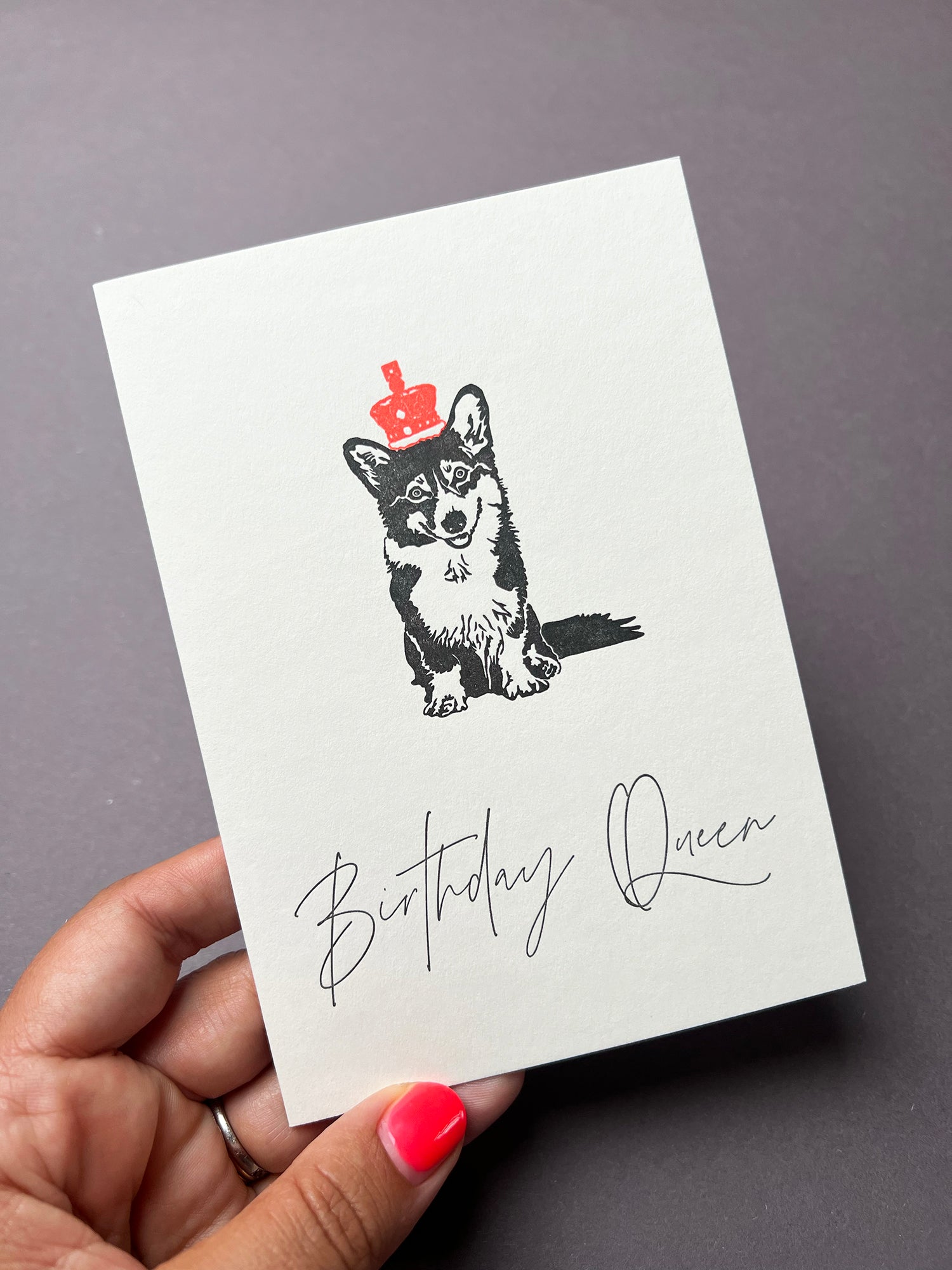 Birthday Queen Letterpress Card