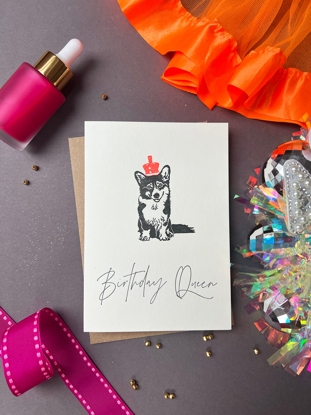 Birthday Queen Letterpress Card