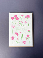 Thank You Pink Flower press Letterpress Card | Thank You