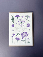 Thank You Purple Flower press Letterpress Card | Thank You