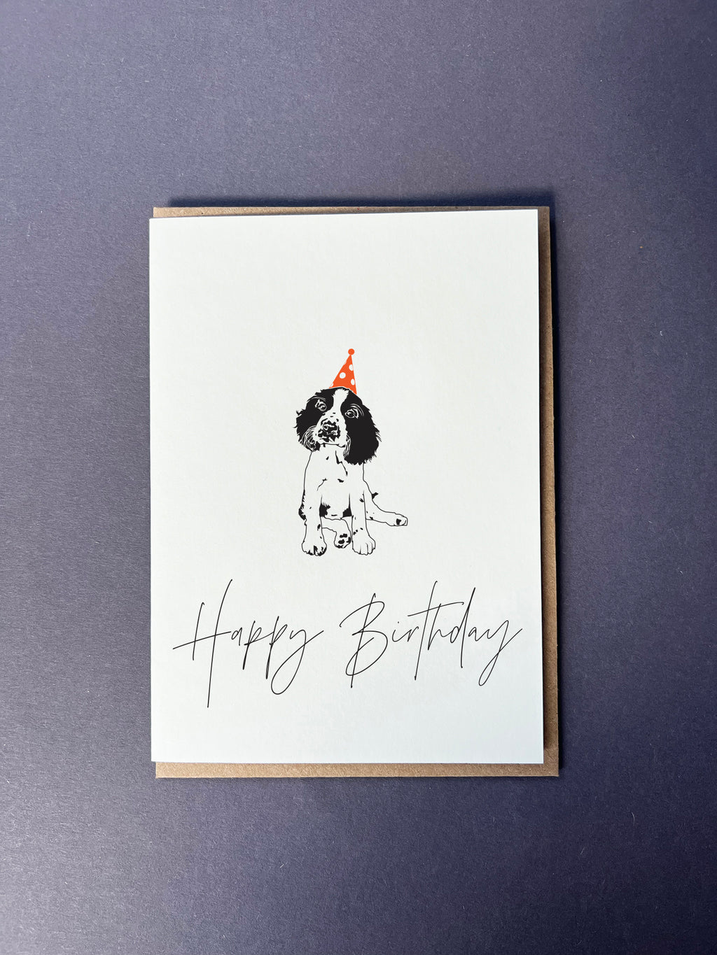 Birthday Springer Letterpress Card | Dog Birthday Card