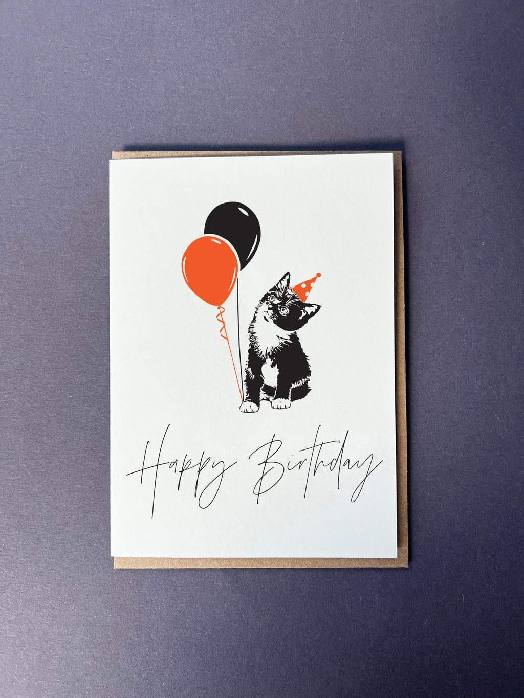 Birthday Molly cat Letterpress Card | Cat Birthday Card