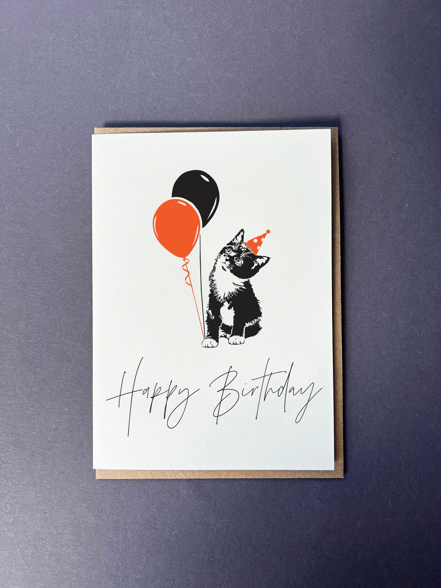 Birthday Molly cat Letterpress Card | Cat Birthday Card
