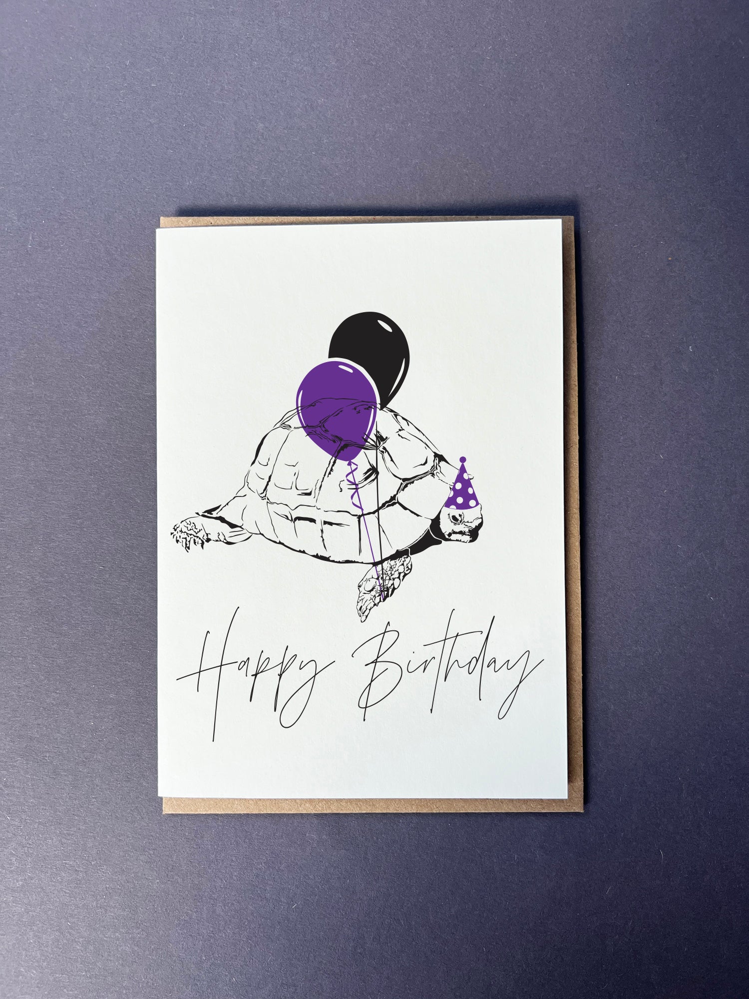 Birthday Bertie Tortoise Letterpress Card