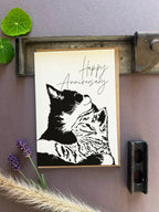 Anniversary Cuddling Cat Card