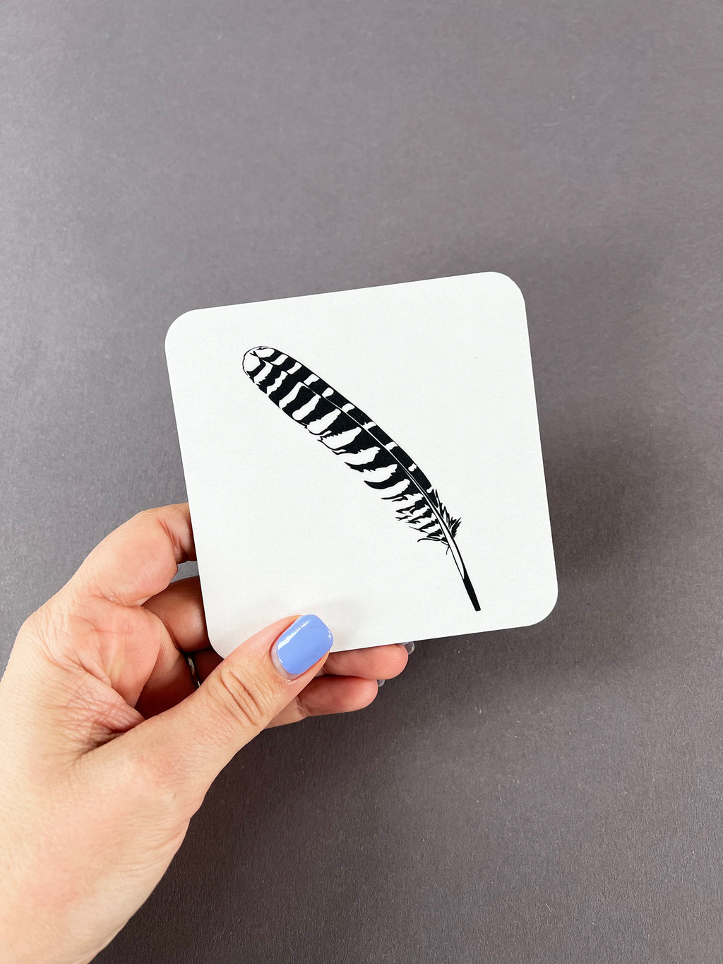 Tawny Owl Feather Coaster