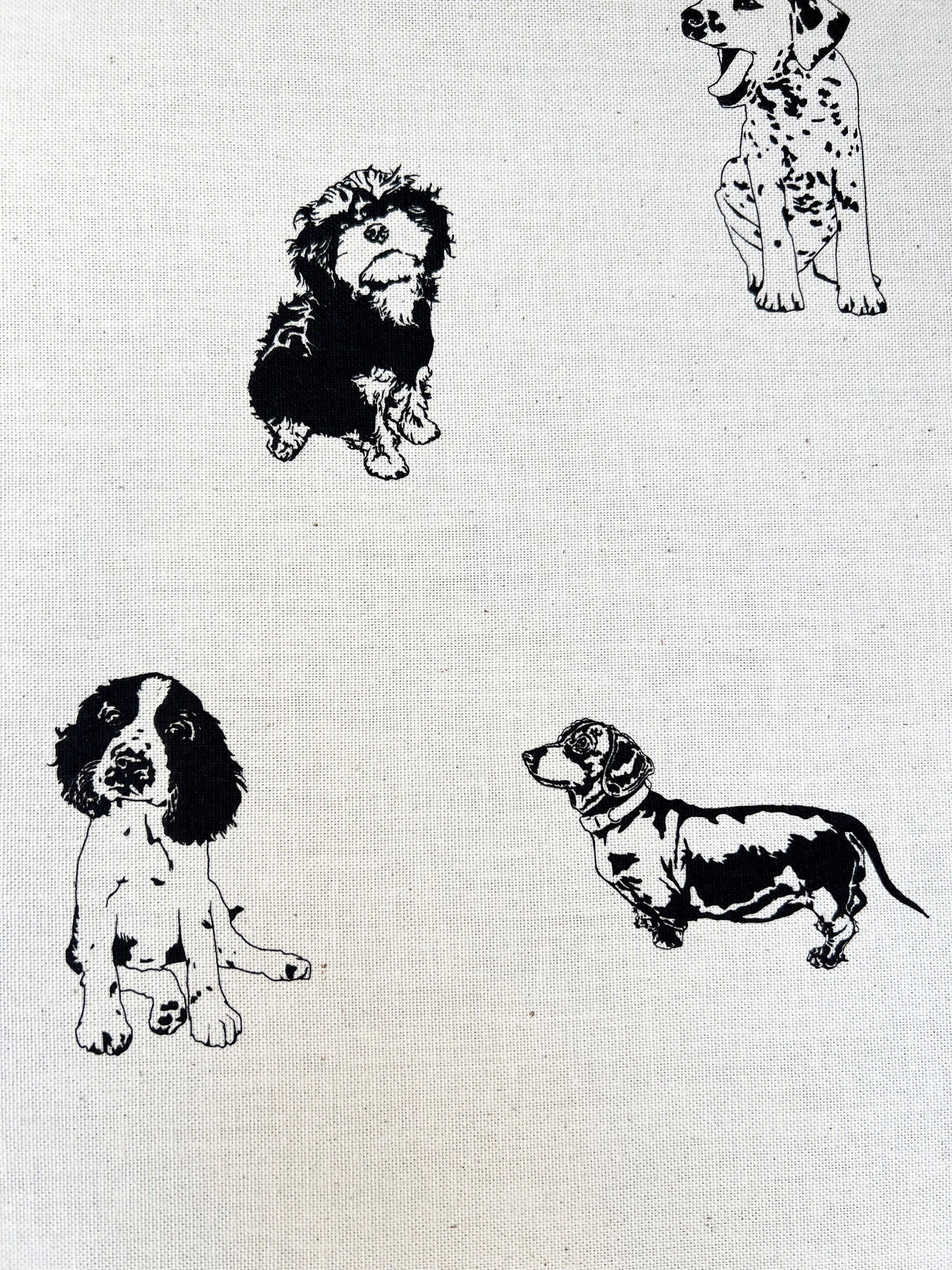 Multi Puppies Tea Towel