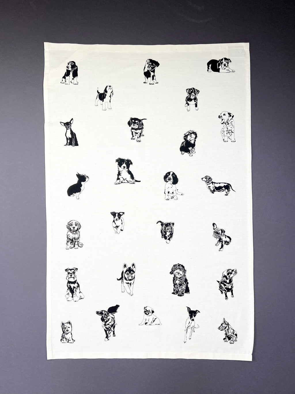 Multi Puppies Tea Towel