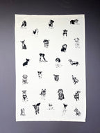 Multi Puppies Tea Towel