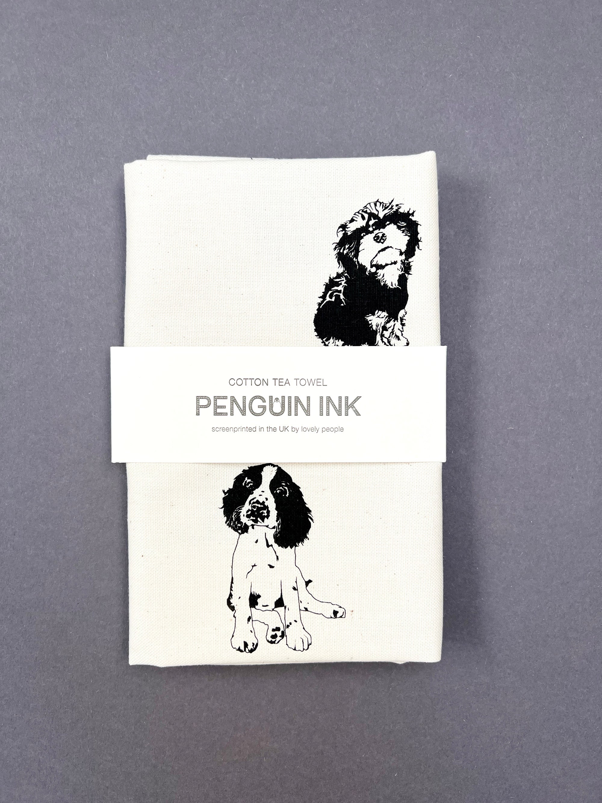 Multi Puppies Tea Towel