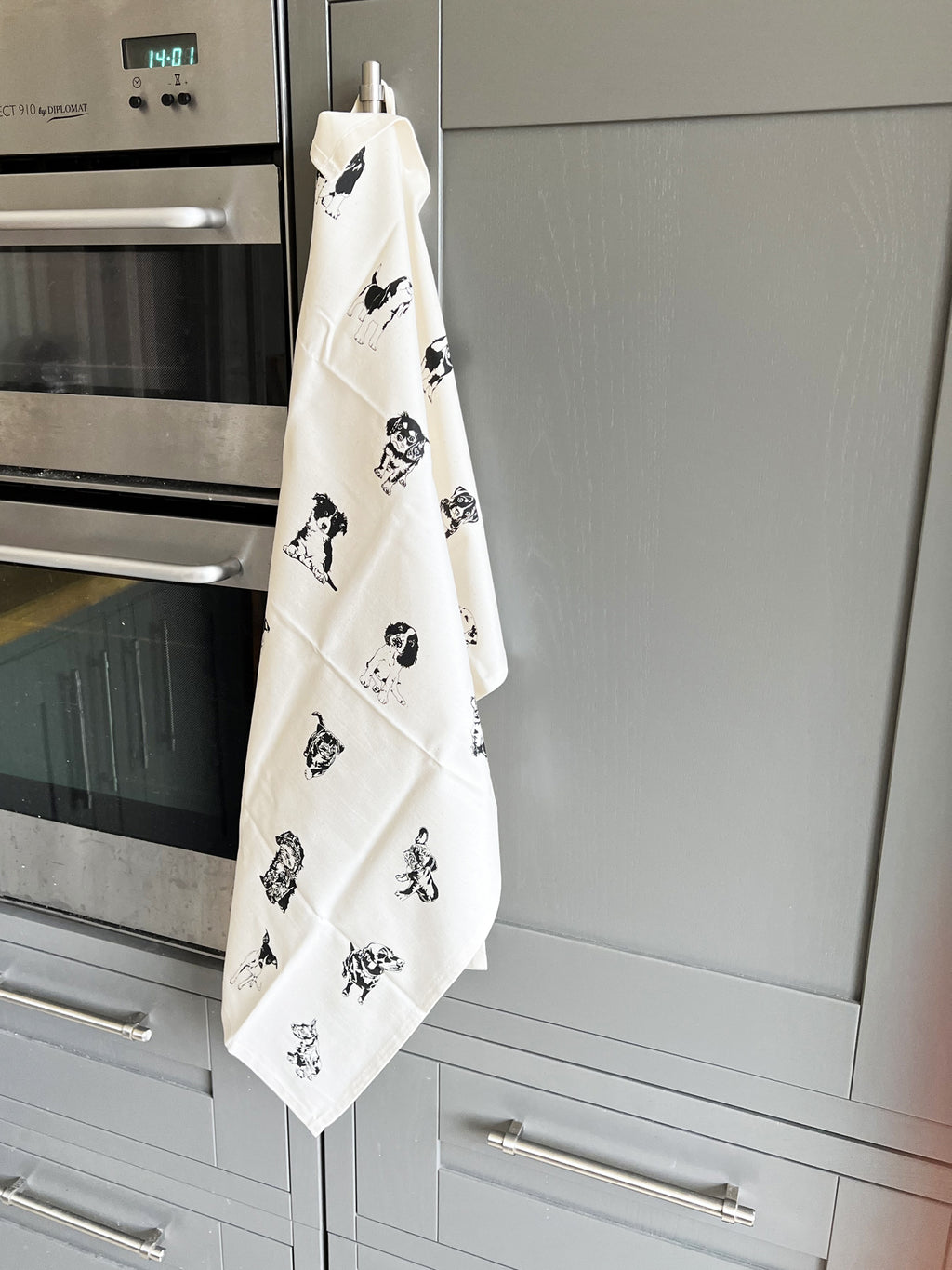 Multi Puppies Tea Towel